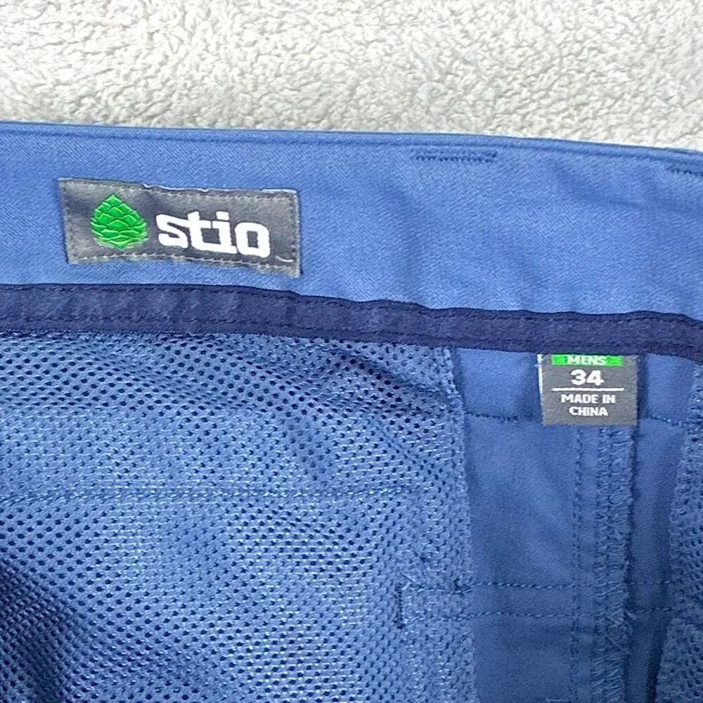 Stio Chino Shorts Mens 34 Blue Coburn Nylon Performance Stretch Preppy Outdoors